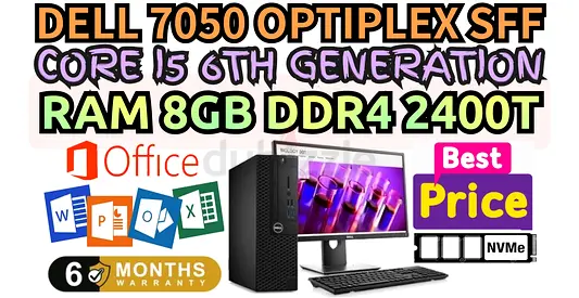(FULLSET) DELL OPTIPLEX 7050 SFF SSD 256GB NVME M2 INTEL CORE I5 6TH GENERATION RAM 8GB DDR4