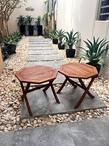 Two Wooden Folding Side Tables