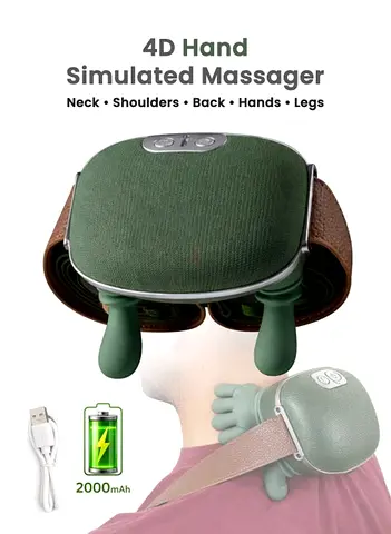 Neck and Shoulder Massager 4D Deep Kneading With Dual Heat Cordless Rechargeable Soft