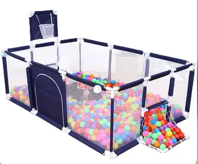 Portable baby playpen with balls