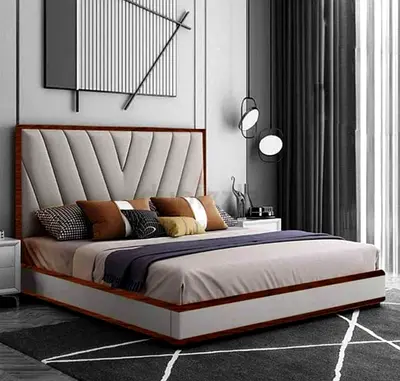 Modern Upholstered Bed with Stylish Headboard