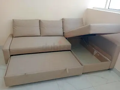Cozy Beige Sleeper Sofa with Storage