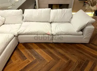 Marina home feather filled modular sofa with footstool