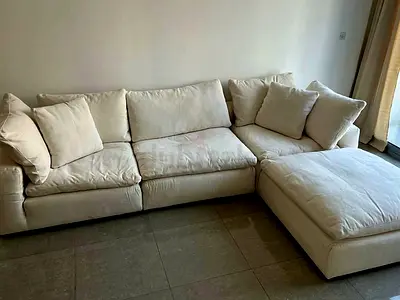 Marina home feather filled sofa with footstool