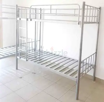 Durable Metal Bunk Bed in Silver