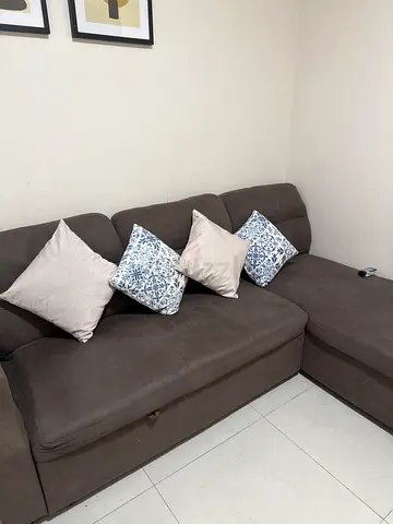 Comfortable Sectional Sofa with Pillows