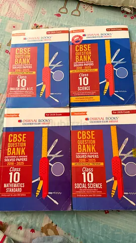 OSWAAL CBSE Question Bank Solved Papers for Class 10- Math, science, social and English