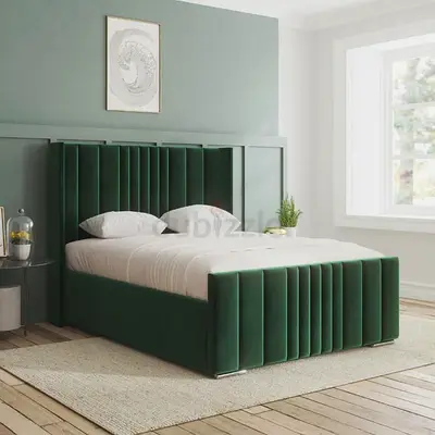 Stylish Green Velvet Bed king size
