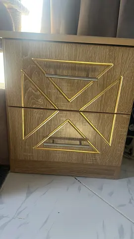 Stylish Wooden bed Side Table with Modern Handles