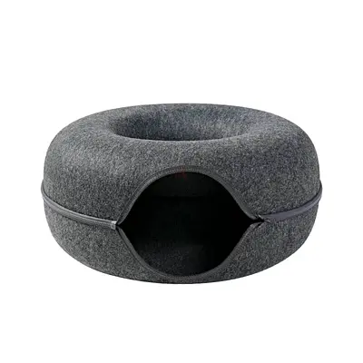 Cat Cave Donut Bed - Cat Tunnel Bed for Large Cats