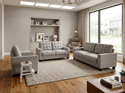 Modern Grey Sofa Set for Comfortable Living Room
