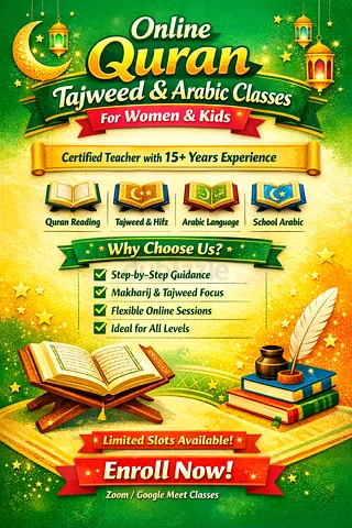 Online Quran Tajweed  Arabic Classes | Certified Teacher | Women  Kids