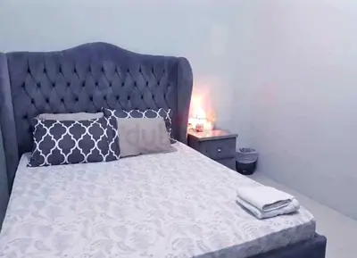 Designer Velvet Bed For Sale With Elegant Tall Design