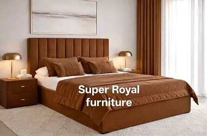 Stylish Brown Brand New Queen size bed family bed double bed Queen bed mattress