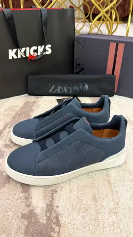 Zegna Sneakers Crocodile Leather ‘Navy/White’