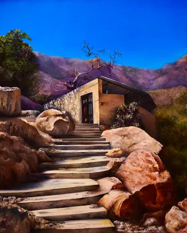 High quality print of original painting. Oman landscape. Art for interior.