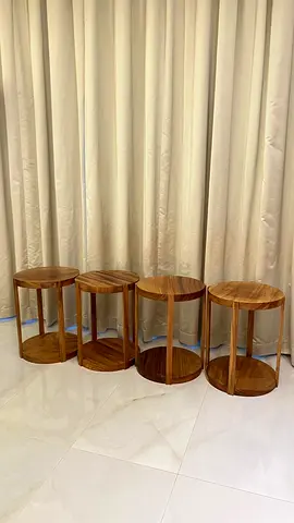 100 AED EACH - Wooden round side tables