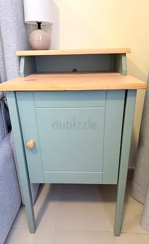 Green Nightstand solid wood, get 2 at AED 700
