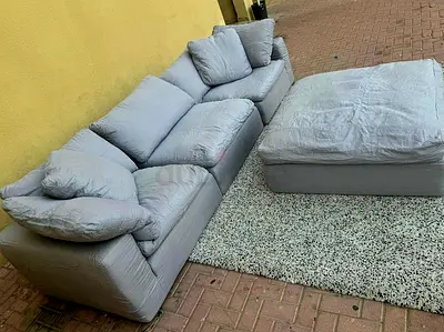 Marina home Luscious feather filled sofa with footstool