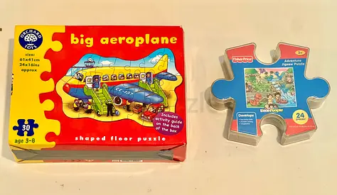 Orchard Toys Big Aeroplane Floor Puzzle and Fisher Price Adventure Jigsaw Puzzle