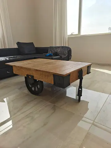 Industrial Coffee Table With Wheels