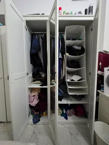 White Storage Cabinet with Shelves