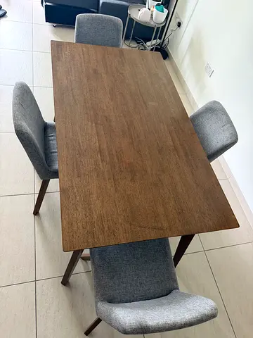 Wooden Dining Table with Chairs