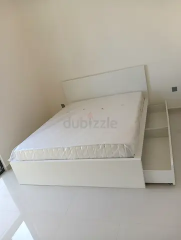 IKEA Malam queen 160×200cm bed frame with 2 big storage drawers underneath and with IKEA mattress