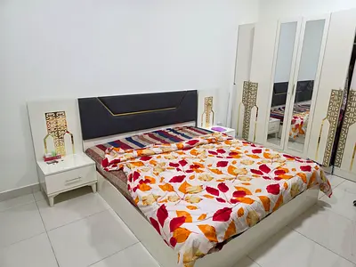 Urgent sale‼️Bedroom Set with Wardrobe, Bed, and Nightstand