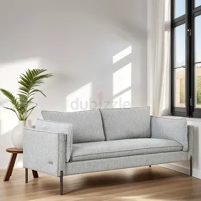Extra cushion 3 seater square arm linen sofa