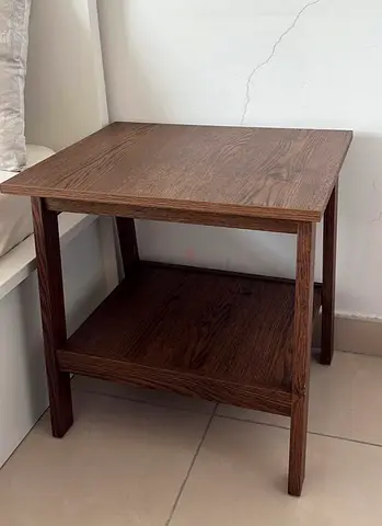 Dark wood side table for living or bedroom