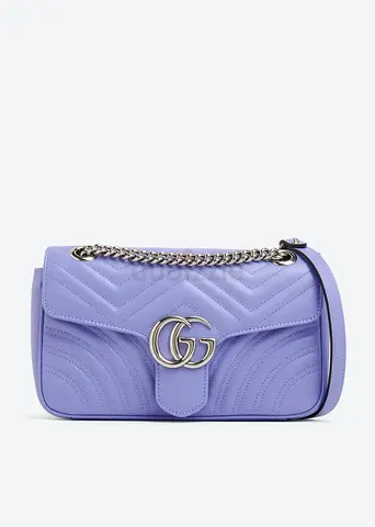 Gucci GG Marmont Small Shoulder Bag Purple Leather