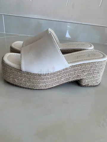 Stylish White Platform Wedges size 37