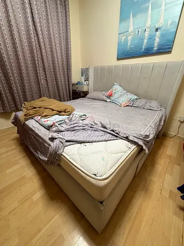 King Size Bed with Mattress and Bedding