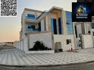 فيلا( زاويه )7 غرف ومجلس و 3 صالة ومسبح ومصعد | تملك حر| بسعر شامل رسوم التسجيل والماء والكهرباء والمكيف المركزى والفرش.