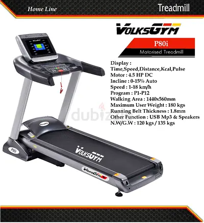 VolksGym Motorised Treadmill P80i for Sale