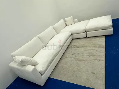 Perfect condition marina home lshape sofa with footstool