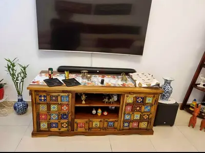 Solid wood TV unit
