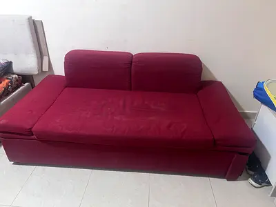 Comfortable Red Sofa Bed + safa