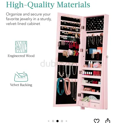 Jewelry Storage Cabinet with Velvet Lining