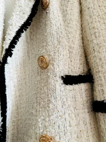 Elegant White Tweed Blazer NEW