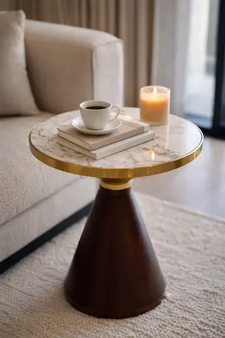 Luxury Marble Side Table – Brand New – Ready Today – 690 AED