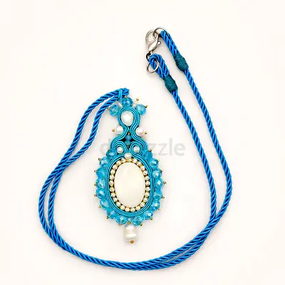 Turquoise Jewelry Set – Mother of Pearl (Necklace  Earrings)