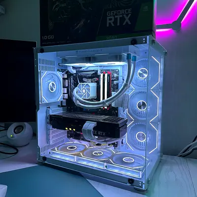 Aesthetic RTX 3080 Ryzen 7 5700X Gaming PC Rendering PC Desktop PC Computer