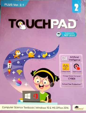 Touchpad Computer Science Textbook - Windows 10  MS Office 2016 grade 2