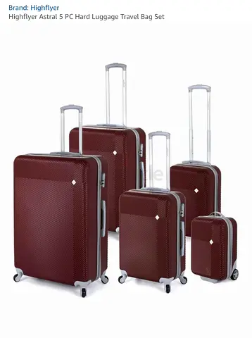 Brand new 5 pieces luggage set, highflyer brand