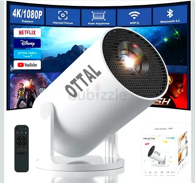 OTTAL 4K/1080P Projector with Bluetooth and WiFi
