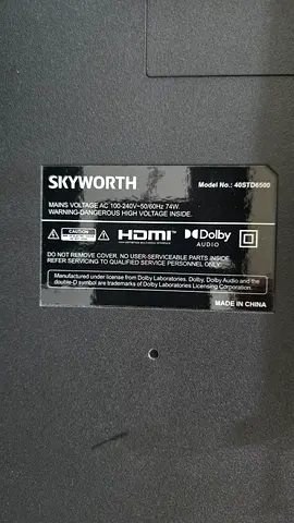 Skyworth LED TV Model 40STD6500