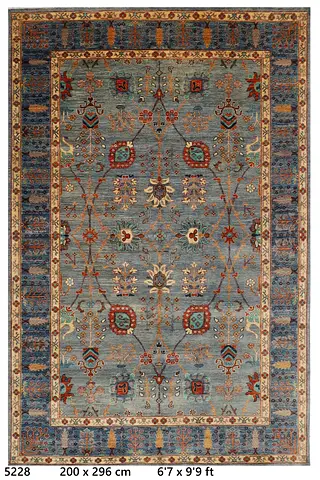 2x3m afghan handmade carpet rug floral pattern