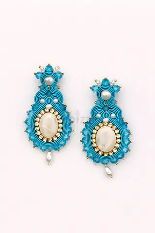 Turquoise Earrings with Mother of Pearl